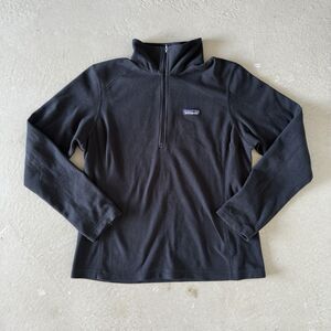 Patagonia Micro D Quarter Zip Fleece Pullover Women Large Black